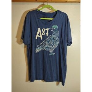 Aeropostale Mens XXL Blue Shirt Sleeve T Shirt Gangster Pigeon Graphic NWoT
